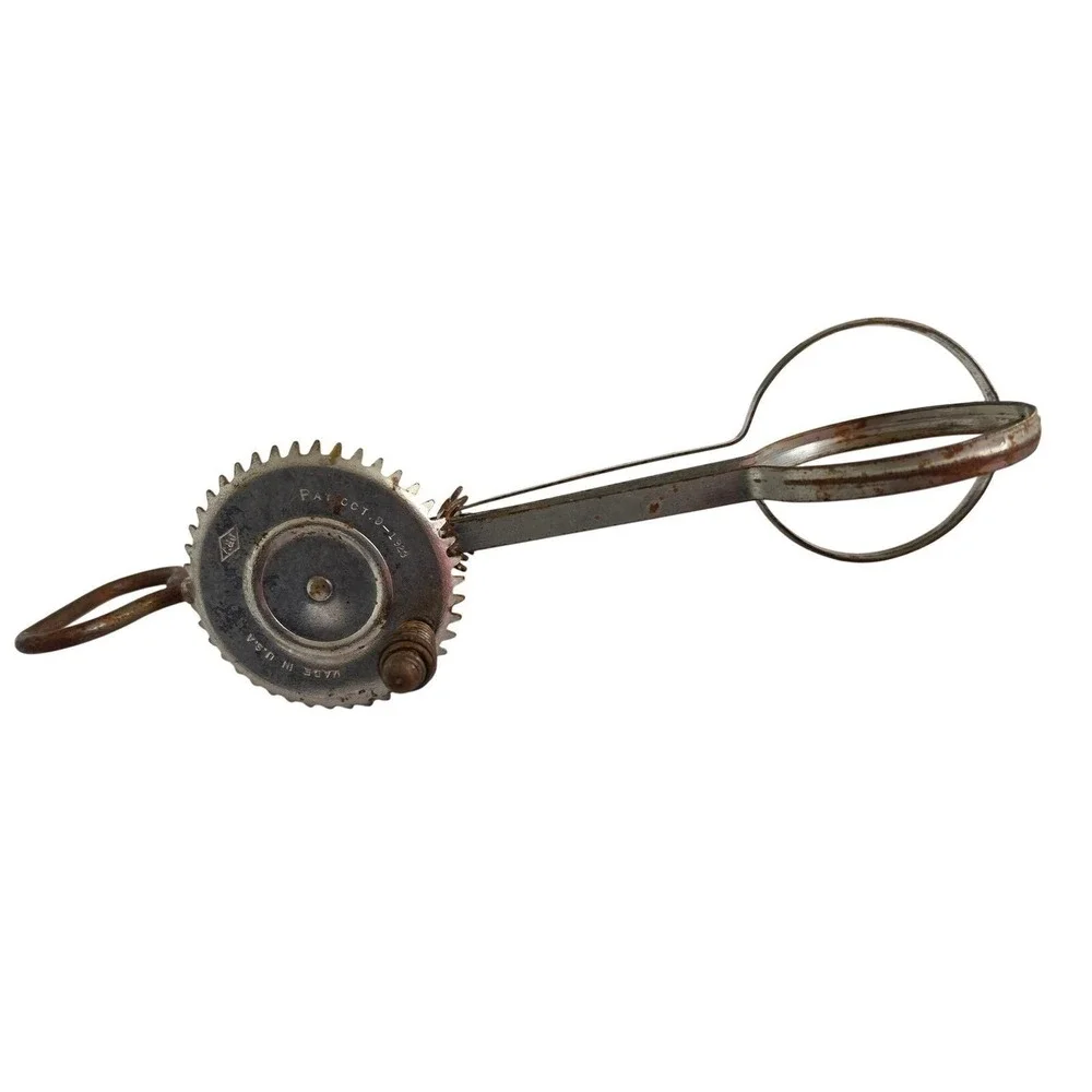 Vintage A&J Hand Crank Egg Beater Patented 1923 Made in USA Antique Kitchen Tool